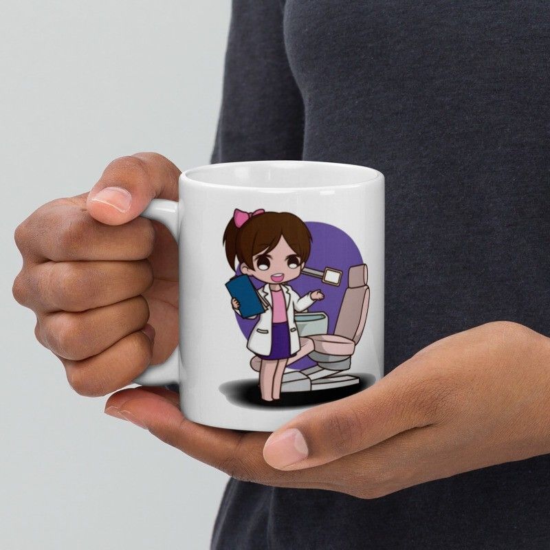 Mr UVD A Cute Dentist 865 Idol For Doctors Dentists Students Girls Ceramic Coffee Mug - Image 3