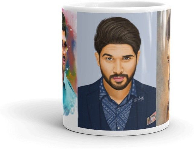 Mr UVD Allu Arjun Fan Following 3 Photos Collage Premium Quality Ceramic Coffee Mug - Image 3