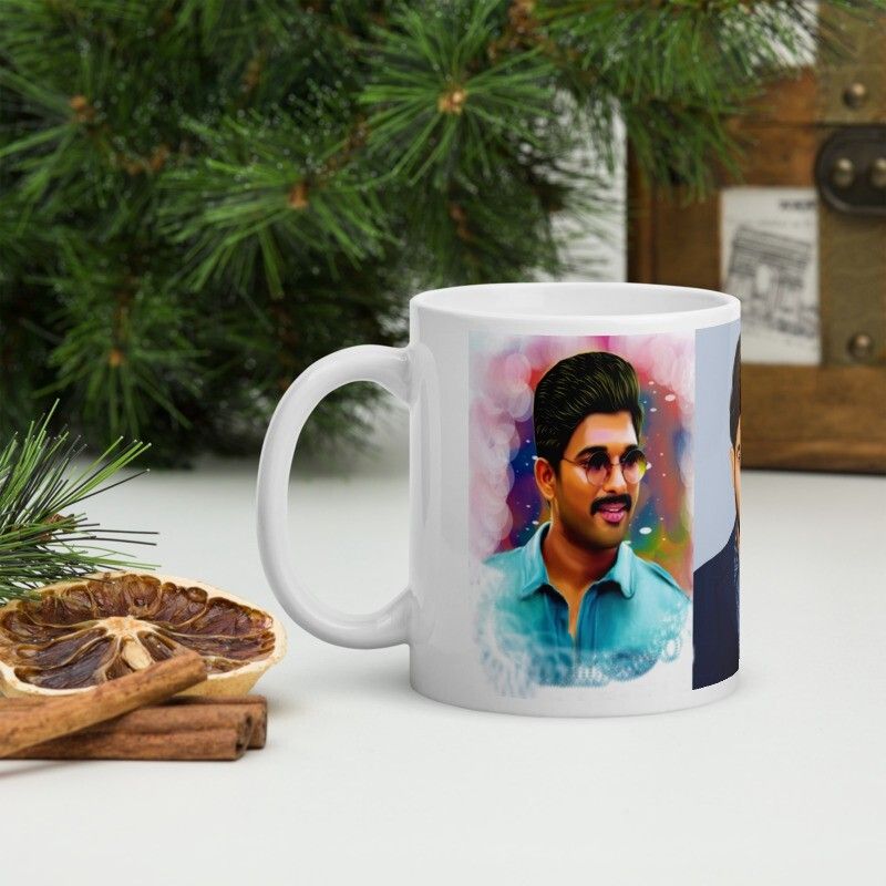 Mr UVD Allu Arjun Fan Following 3 Photos Collage Premium Quality Ceramic Coffee Mug - Image 4