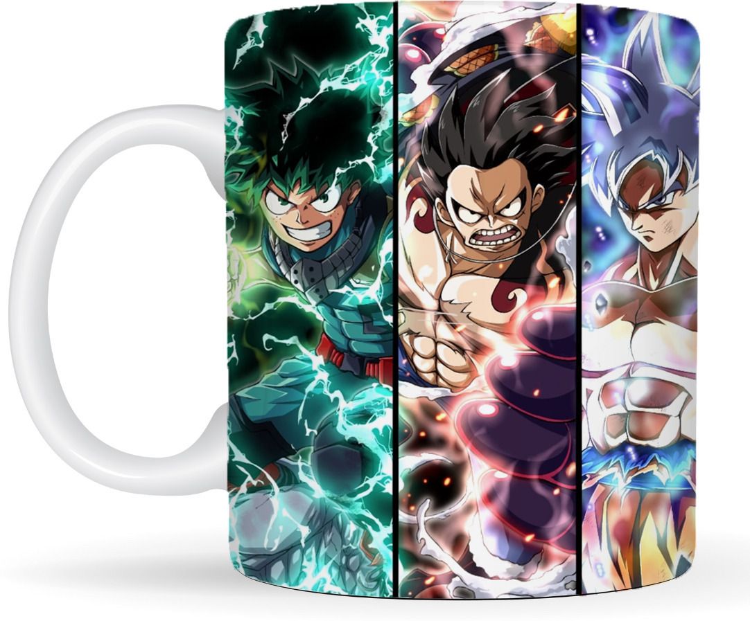 Mr UVD Anime Printed Coffee Mug Anime Mix Ceramic Cup for Boys Brother for Gifting Ceramic Coffee Mug
