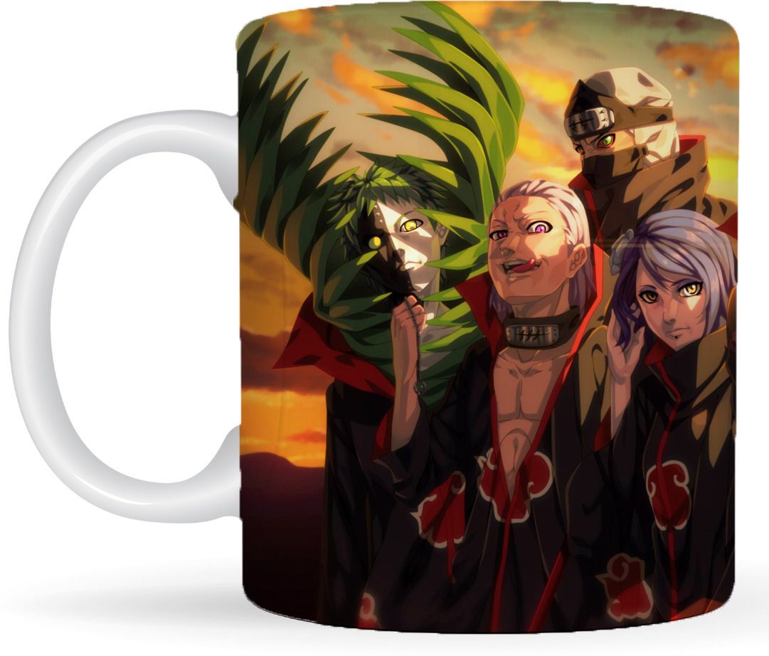 Mr UVD Anime Printed Coffee Mug Naruto Akatsuki Ceramic Cup for Girls Boys Brother Ceramic Coffee Mug