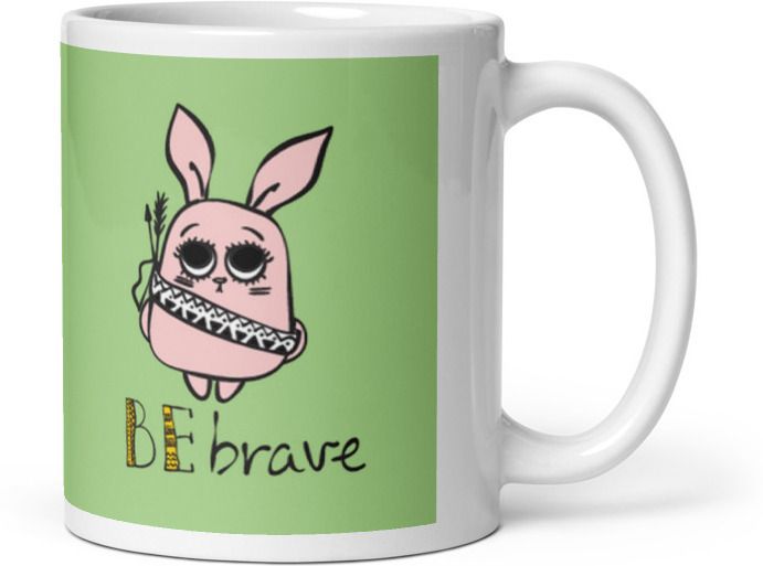 Mr UVD Be Brave With Rabbit Ceramic Coffee Mug - Image 3