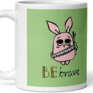Mr UVD Be Brave With Rabbit Ceramic Coffee Mug
