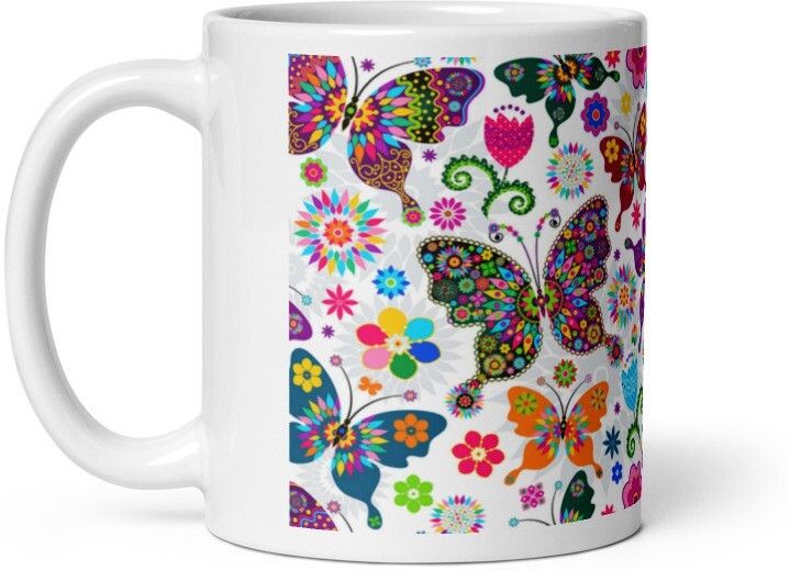 Mr UVD Beautiful Butterfly with different Colours 800 Gift Item for Friends Ceramic Coffee Mug - Image 2