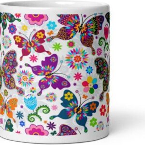 Mr UVD Beautiful Butterfly with different Colours 800 Gift Item for Friends Ceramic Coffee Mug