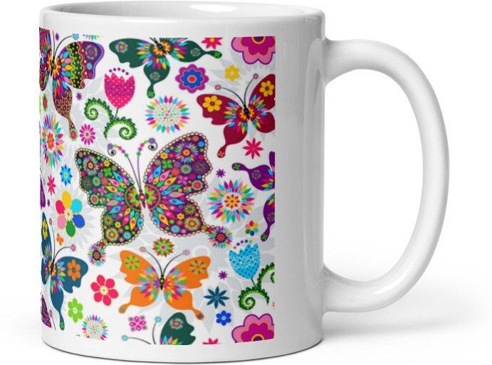 Mr UVD Beautiful Butterfly with different Colours 800 Gift Item for Friends Ceramic Coffee Mug - Image 4