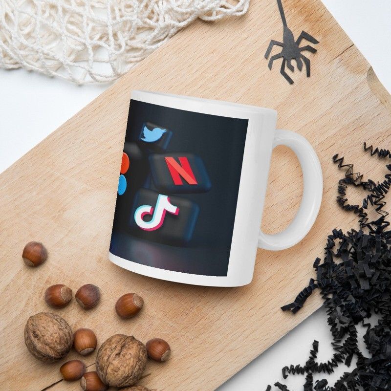 Mr UVD Beautifull Social Apps Printed Tea and Coffee Premium Quality Ceramic Coffee Mug - Image 5