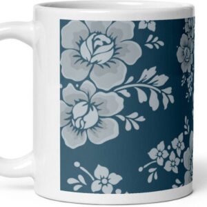 Mr UVD Bluesh background Floweral Ceramic Coffee Mug