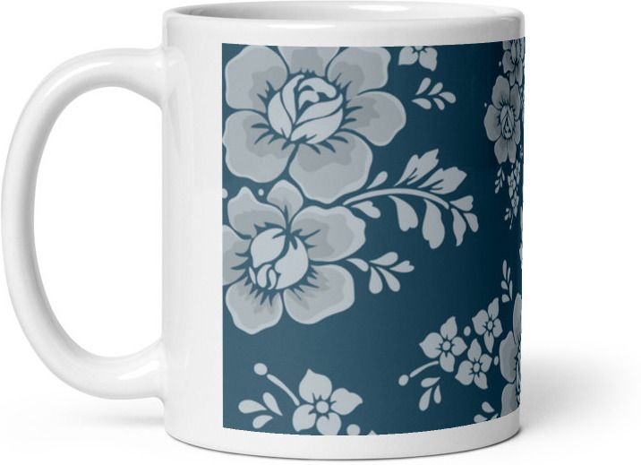 Mr UVD Bluesh background Floweral Ceramic Coffee Mug
