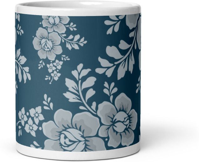 Mr UVD Bluesh background Floweral Ceramic Coffee Mug - Image 2