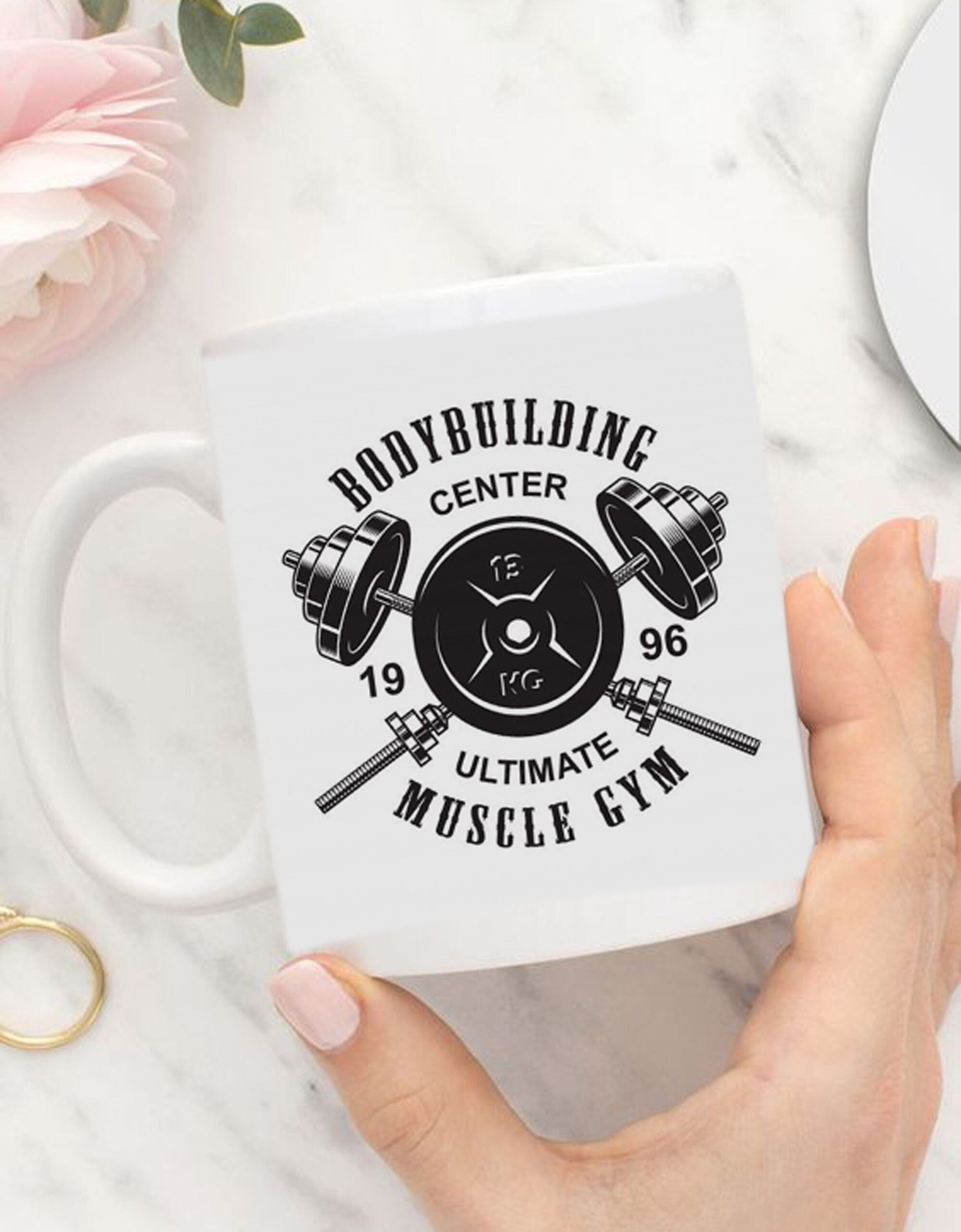 Mr UVD BODY BUILDING MUSCLE GYM Ceramic Coffee Mug - Image 4