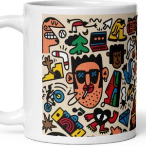 Mr UVD Cartoon Collage Gift Item Ceramic Coffee Mug