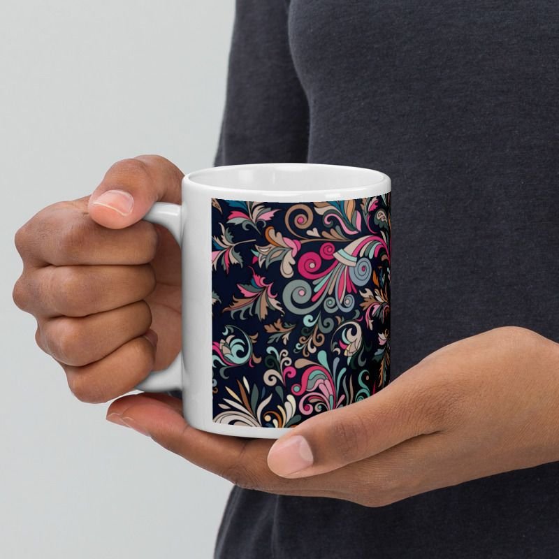 Mr UVD Colorfull Flowers Pattern Ceramic Coffee Mug - Image 4