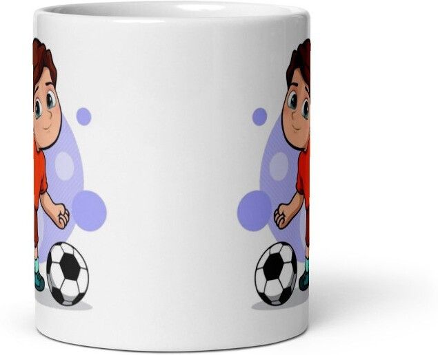Mr UVD Cute Boy Playing Football 868 Gift Item for Sports Lovers Friends Boys Ceramic Coffee Mug - Image 4