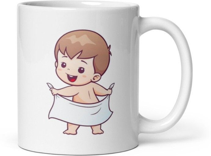 Mr UVD Cute Cartoon Baby With Towel 837 Gift Item for New Born Baby Kids Ceramic Coffee Mug - Image 3