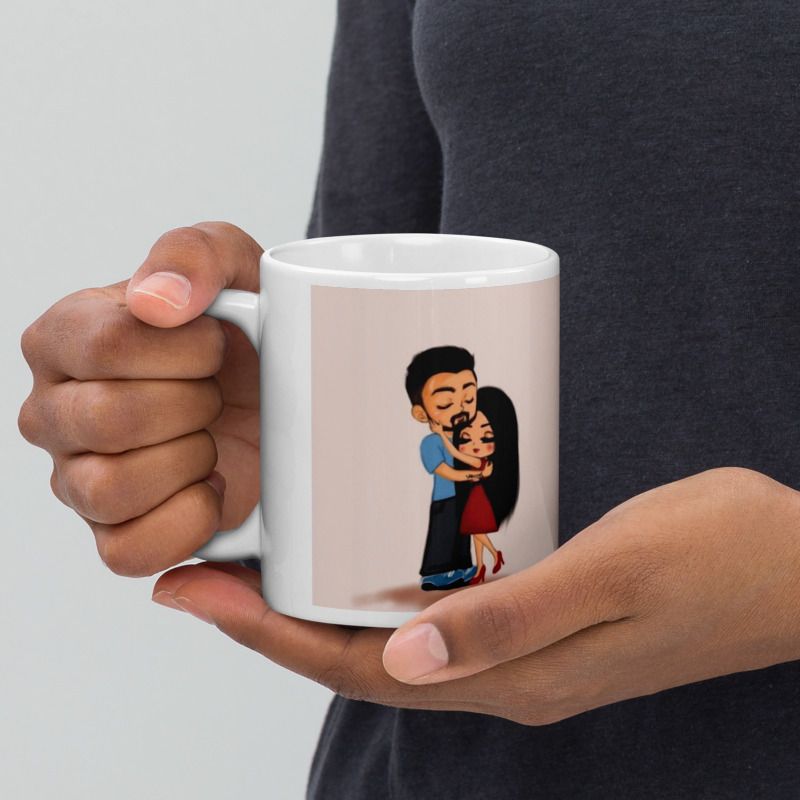Mr UVD Cute couples Hugging Each other 1051 Best Gift Item for Couple Ceramic Coffee Mug