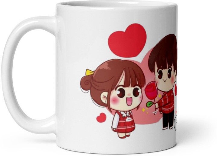 Mr UVD Cute Nibba Nibbi Proposing Love you Always 871 Gift Item for Couples Wife's Ceramic Coffee Mug - Image 2