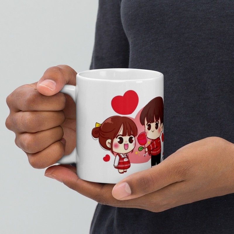 Mr UVD Cute Nibba Nibbi Proposing Love you Always 871 Gift Item for Couples Wife's Ceramic Coffee Mug - Image 3
