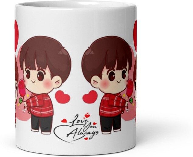 Mr UVD Cute Nibba Nibbi Proposing Love you Always 871 Gift Item for Couples Wife's Ceramic Coffee Mug - Image 4
