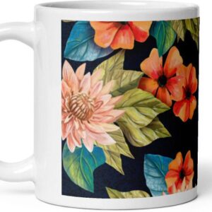 Mr UVD Flowers Pattern Gift Item Ceramic Coffee Mug