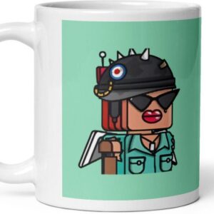 Mr UVD Girl Fighting Robot Ceramic Coffee Mug