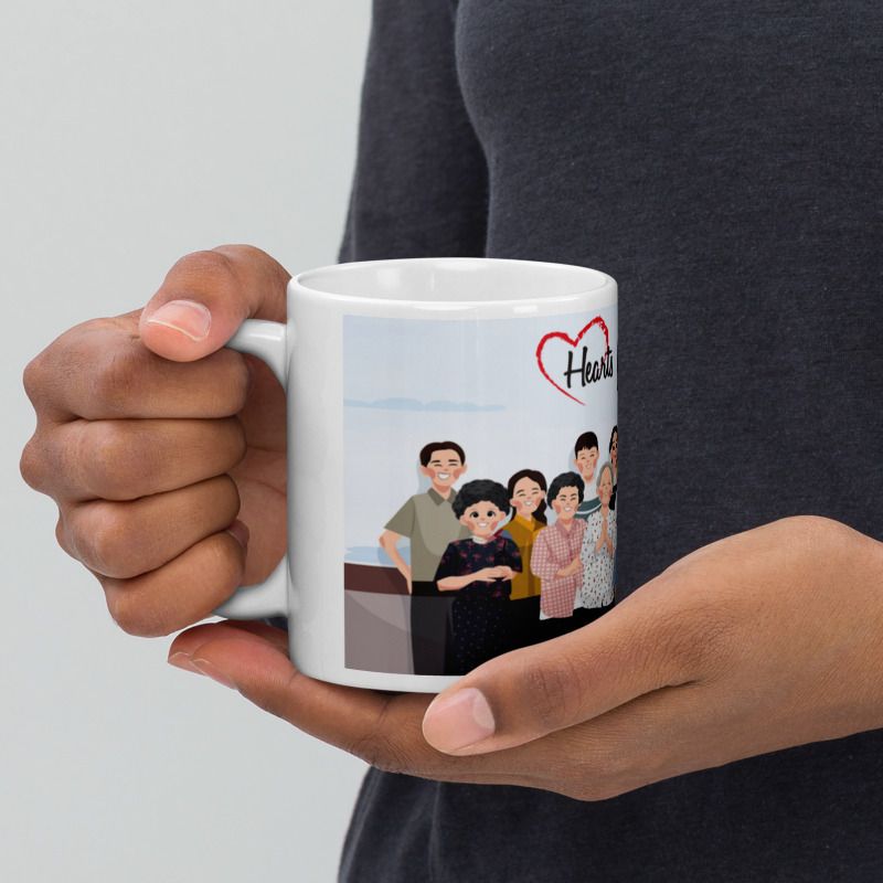 Mr UVD Hearts for Happiness 1020 Best Gift Item for Family Members Friends Boys Girls Ceramic Coffee Mug - Image 3
