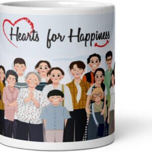 Mr UVD Hearts for Happiness 1020 Best Gift Item for Family Members Friends Boys Girls Ceramic Coffee Mug