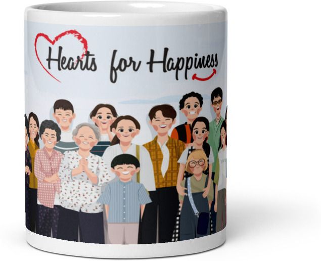 Mr UVD Hearts for Happiness 1020 Best Gift Item for Family Members Friends Boys Girls Ceramic Coffee Mug