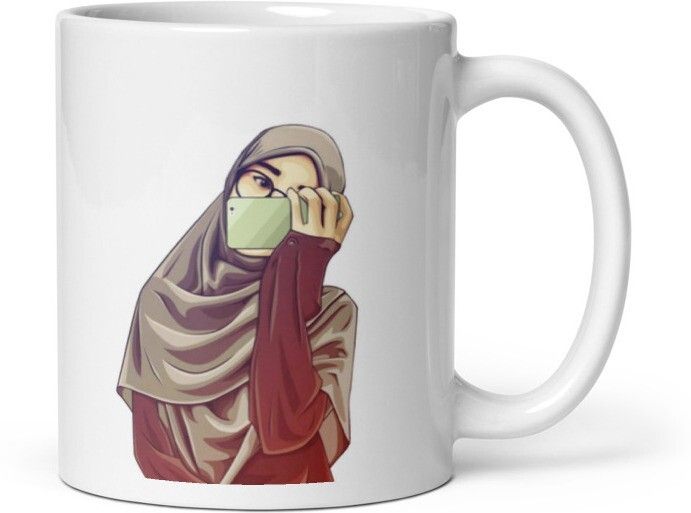 Mr UVD Hijab Girl Taking Selfie Coffee Mug 818 Best Gift Item for Muslim Girls Friends Ceramic Coffee Mug - Image 4