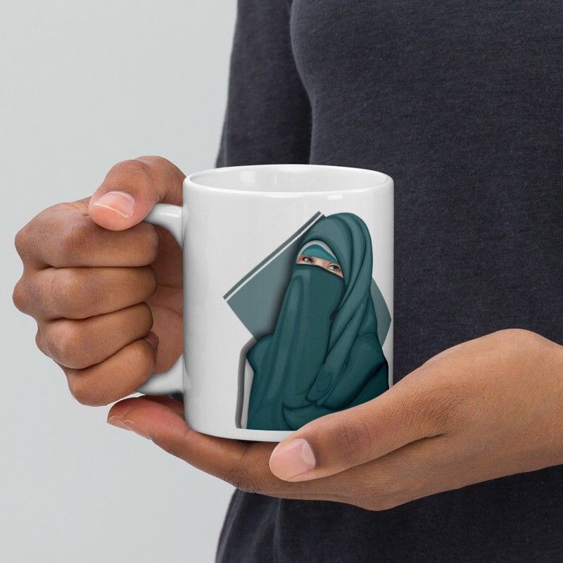 Mr UVD Hijab Girl Vector Art 801 Best Gift For Girls With Hijab Friends Ceramic Coffee Mug