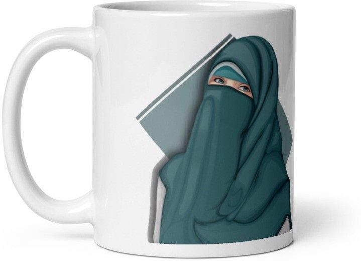 Mr UVD Hijab Girl Vector Art 801 Best Gift For Girls With Hijab Friends Ceramic Coffee Mug - Image 2