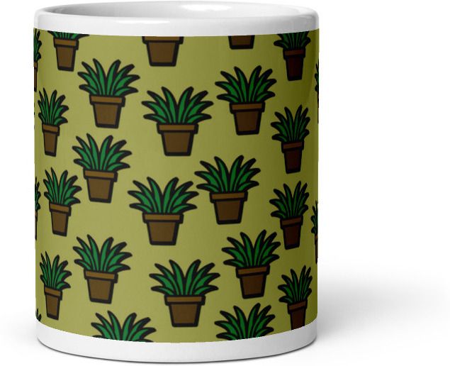 Mr UVD Houseplants Pattern Ceramic Coffee Mug - Image 2