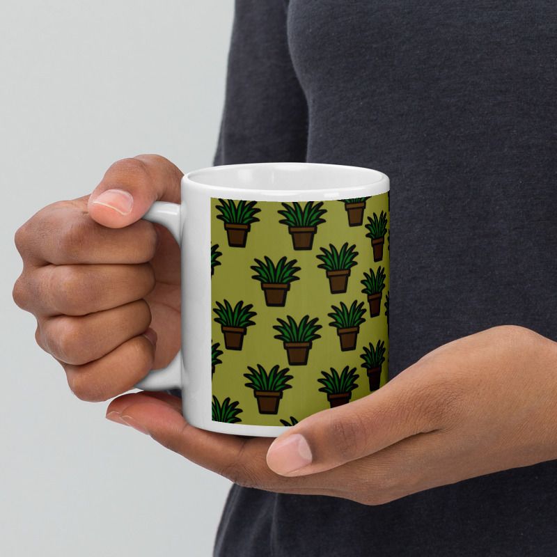 Mr UVD Houseplants Pattern Ceramic Coffee Mug - Image 4
