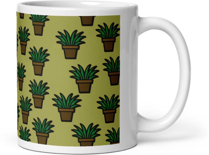 Mr UVD Houseplants Pattern Ceramic Coffee Mug - Image 3