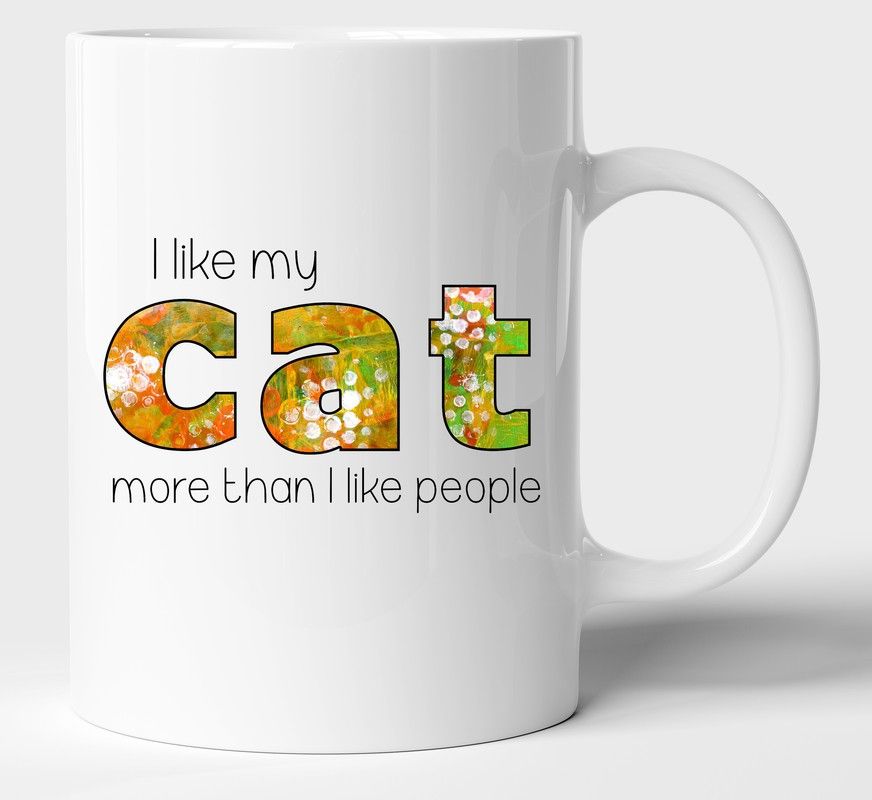 Mr UVD I Like My Cat More Than People Multicolour Tea/Milk Cup Best Gift For girls men Husband Wife Ceramic Coffee Mug