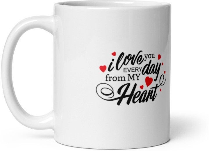 Mr UVD I Love You Everyday From My Heart Best Gift Item for Girlfriend| Boyfriend Ceramic Coffee Mug - Image 2