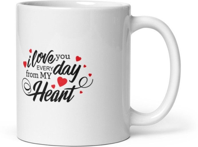 Mr UVD I Love You Everyday From My Heart Best Gift Item for Girlfriend| Boyfriend Ceramic Coffee Mug - Image 4