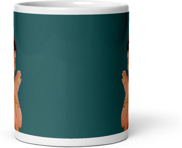 Mr UVD Indian Girl Doing Namastey Ceramic Coffee Mug - Image 2