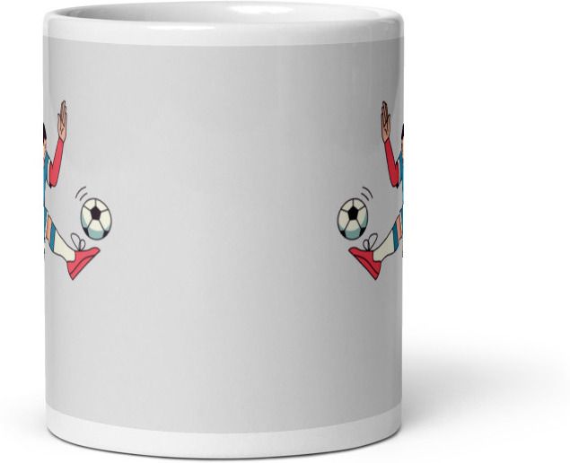 Mr UVD Karate Kid Playing Football Ceramic Coffee Mug - Image 2