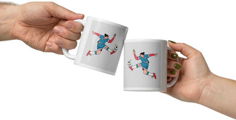 Mr UVD Karate Kid Playing Football Ceramic Coffee Mug - Image 4