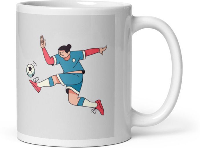 Mr UVD Karate Kid Playing Football Ceramic Coffee Mug - Image 3