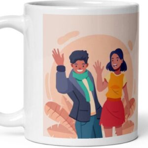 Mr UVD Love Couples Say Hi Ceramic Coffee Mug