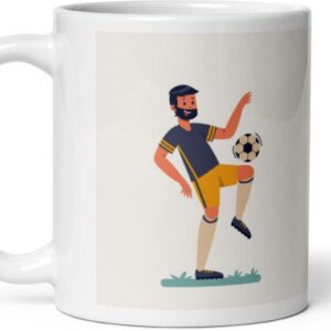 Mr UVD Mature Boy Playing Football Ceramic Coffee Mug