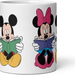 Mr UVD Micky and Minni Studing Together 343 Gift Item for Friends Kids Students Ceramic Coffee Mug