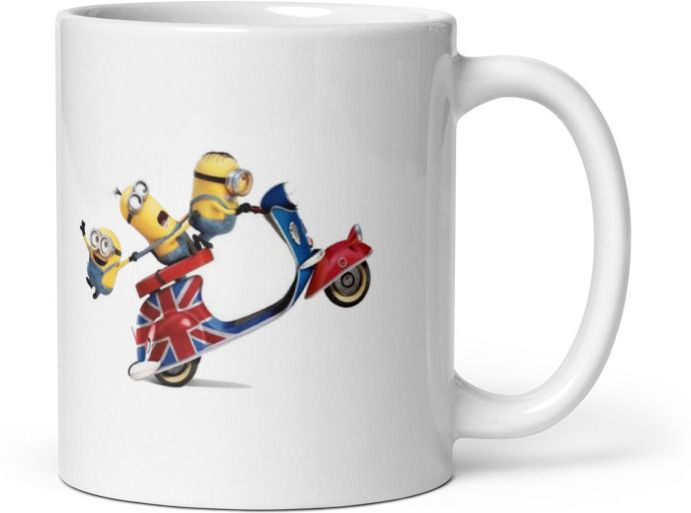 Mr UVD Minions Driving Scooter 1036 Gift Item for Friends Kids Boys Girls Students Ceramic Coffee Mug - Image 4
