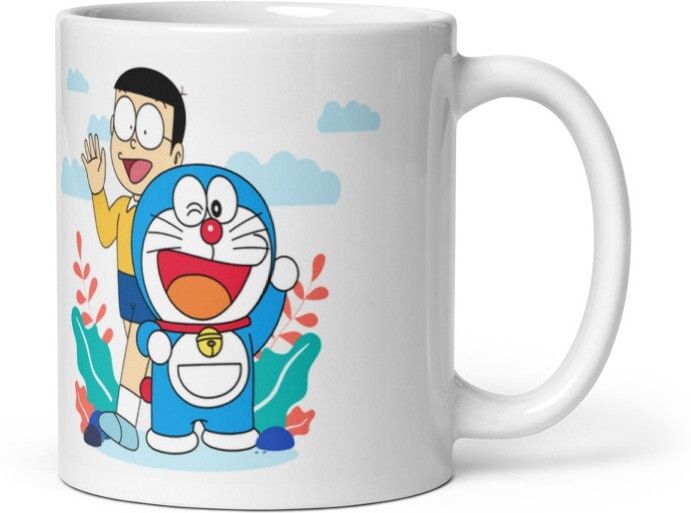 Mr UVD Nobita And Doraemon Cartoon Character Ceramic Coffee Mug - Image 4