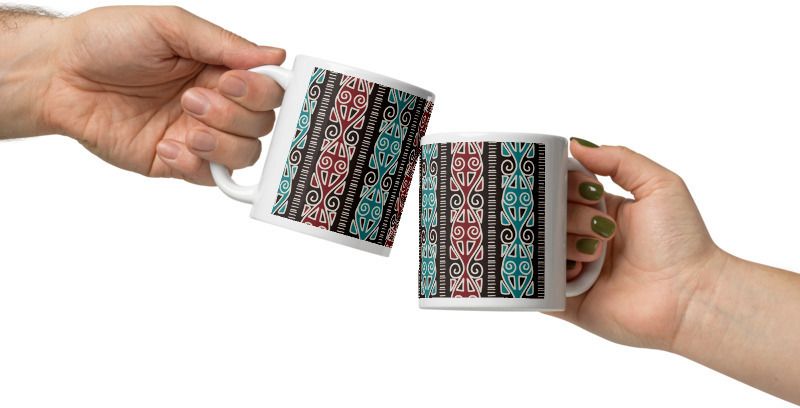 Mr UVD Papua Pattern Ceramic Coffee Mug - Image 4