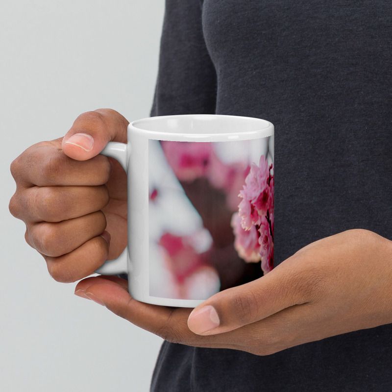 Mr UVD Pink Flower Ceramic Coffee Mug - Image 4