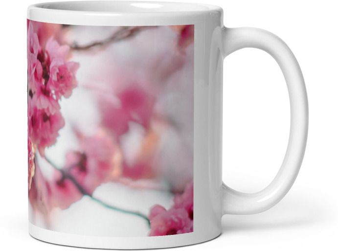 Mr UVD Pink Flower Ceramic Coffee Mug - Image 3