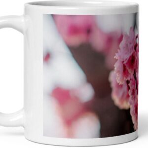 Mr UVD Pink Flower Ceramic Coffee Mug